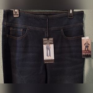 Sofia by Sofia Vergara Women's Dark Blue High Rise Jeans